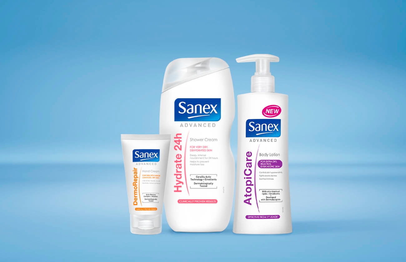 A hand cream, shower gel, a body lotion