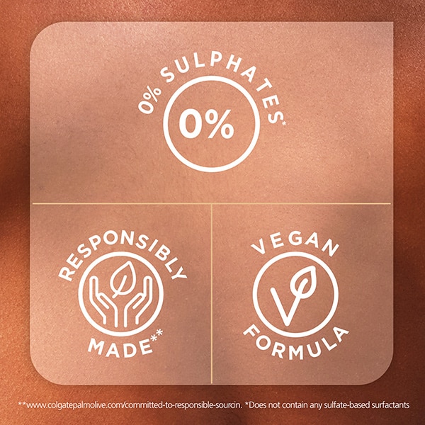 0% sulphates, responsibly made and vegan formula