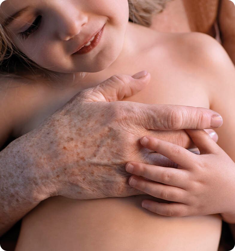 girl being hugged